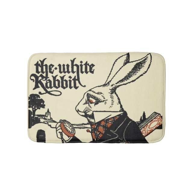 Tapis De Bain Alice Lapin Blanc Classique Wonderland  (Devant)
