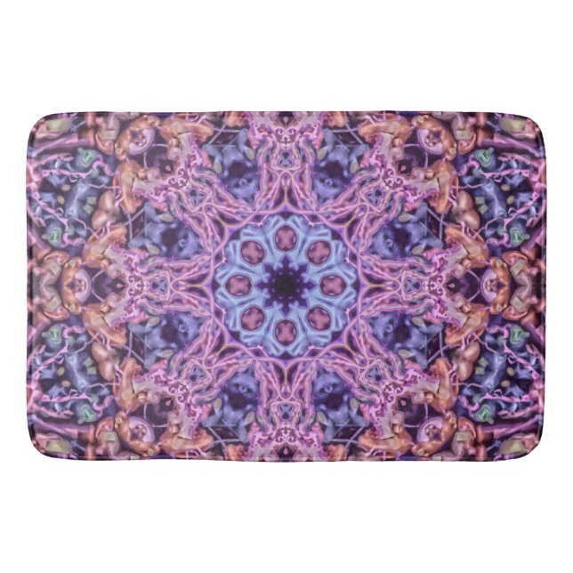 Tapis De Bain Alien complexe pourpre Kaleidoscopic Mandala (Devant)