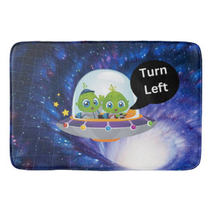 Tapis De Bain alien de l'espace de vol navire sous disque trou d