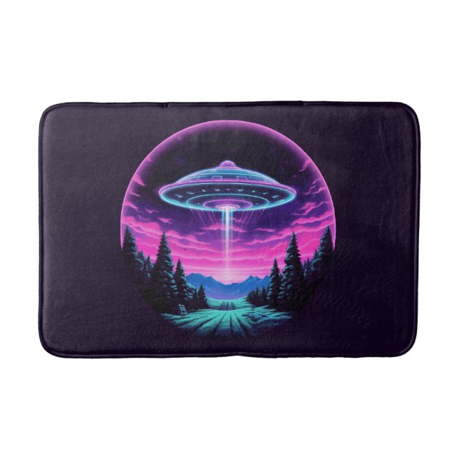 Tapis De Bain Alien vaisseau spatial rétro futuriste (Devant)