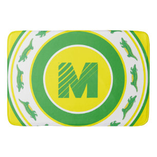 Tapis De Bain Alligator vert Crocodile Gator initial