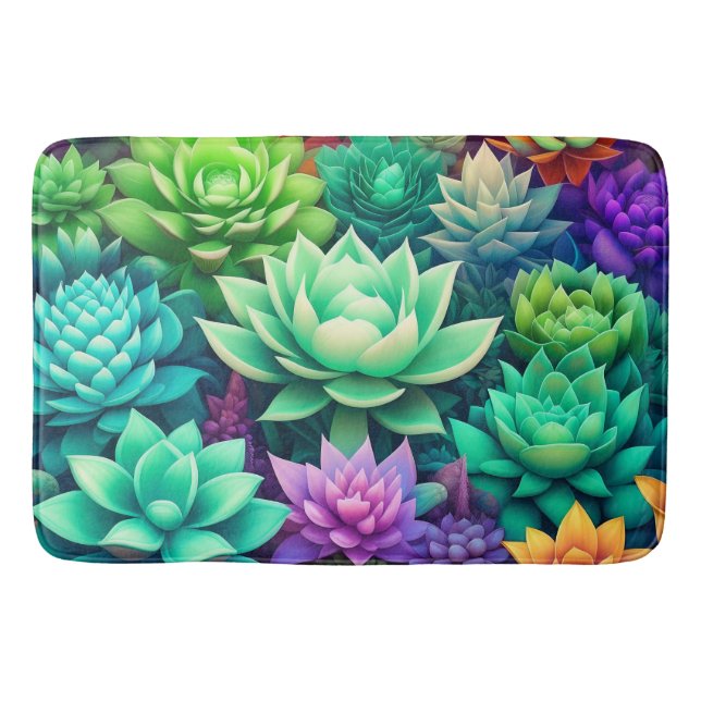 Tapis De Bain Aloe Vera Succulents Sage Green (Devant)