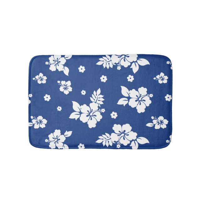 Tapis De Bain Aloha Blue Classic Hawaiian Motif sans fil (Devant)