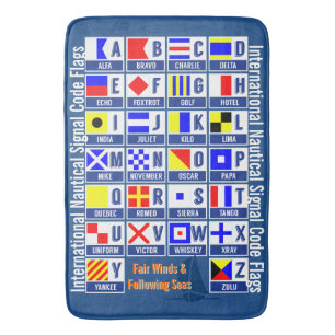Tapis De Bain Alphabet nautique de drapeaux