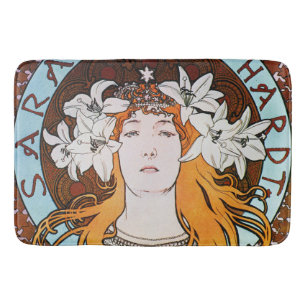 Tapis De Bain Alphonse Mucha Sarah Bernhardt Art Vintage Nouveau