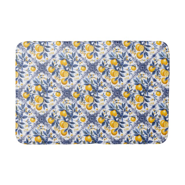 Tapis De Bain 💙 💛 Amalfi Citrus Azulejo (Devant)