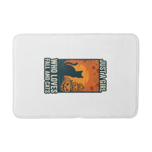 Tapis De Bain Amateur de chat juste une fille qui aime l'automne