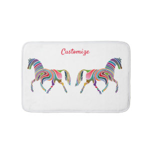 Tapis De Bain Amateur de chevaux multicolores Thunder_Cove