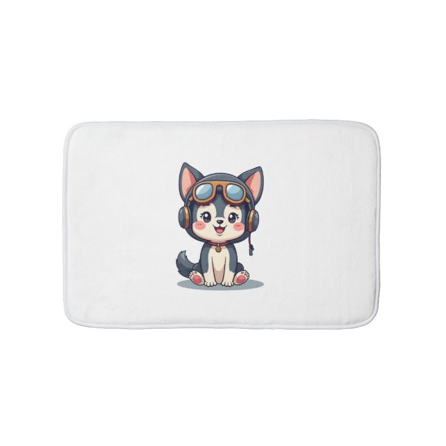 Tapis De Bain Amateur de malamute pilote husky (Devant)