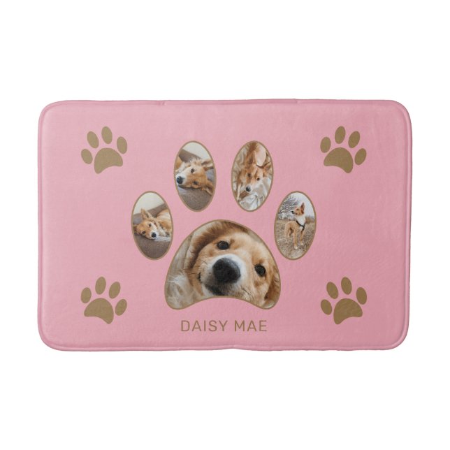 Tapis De Bain Amateurs d'animaux de compagnie Pink Gold Empreint (Devant)