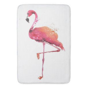 Tapis De Bain Amateurs de Flamant rose aquarelle   Amoureux de F