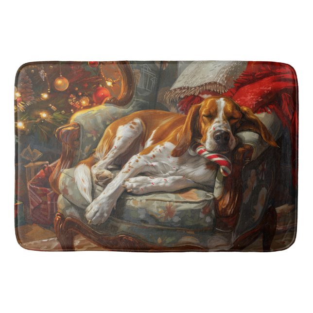 Tapis De Bain American English Foxhound Chien Festif de Noël (Devant)