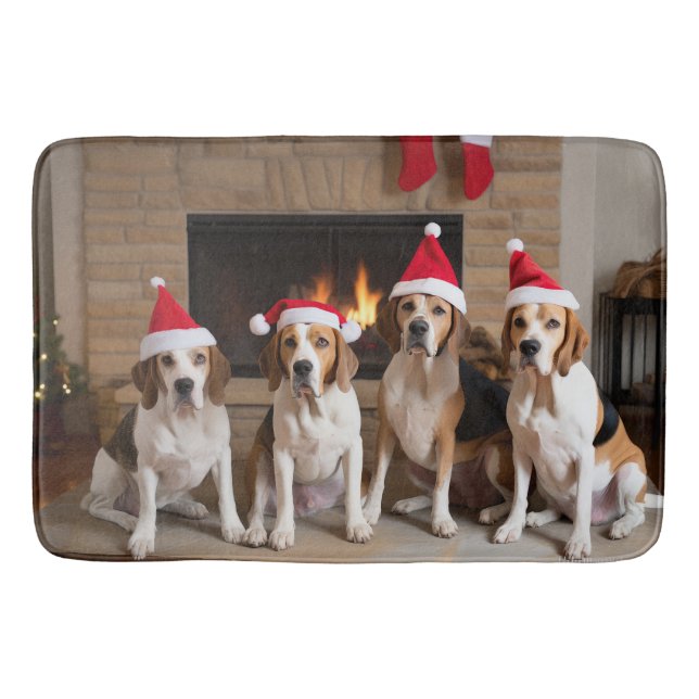 Tapis De Bain American English Foxhound Freplace Noël (Devant)