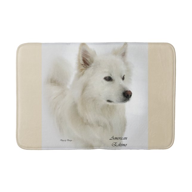 Tapis De Bain American Eskimo Dog Art (Devant)