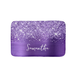 Tapis De Bain Améthyste Pailletée Violet Glam Nom