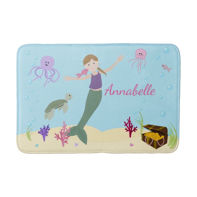 Tapis De Bain Amis blonds foncés personnalisés de sirène et (Devant)