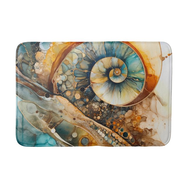Tapis De Bain Ammonite Gem Fossile Bain Mat (Devant)