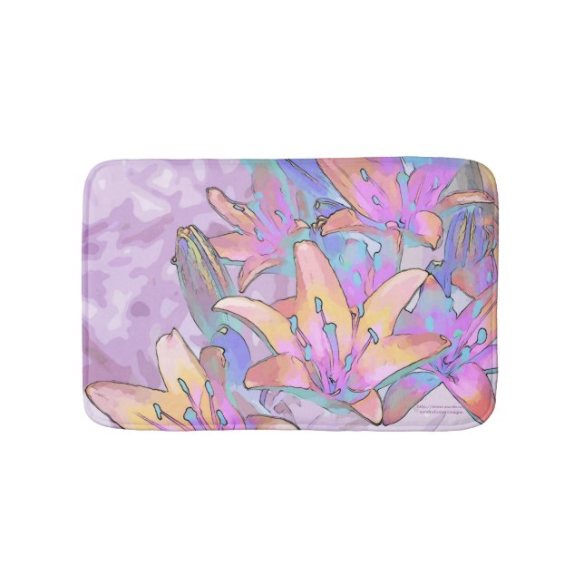 Tapis De Bain Amour de lys pastel  (Devant)