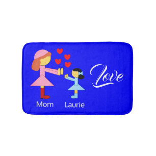 Tapis De Bain Amour Enfants : Bleu