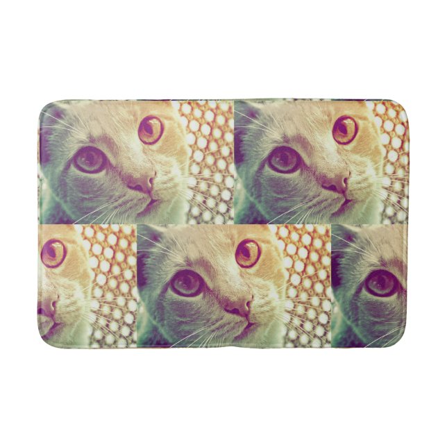 Tapis De Bain Amour et Dévotion - Mignonne visage de chat (Devant)