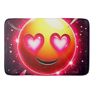 Tapis De Bain Amour Étincelle Coeurs Emoji