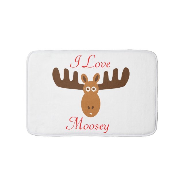 Tapis De Bain Amour Moosey_whimsical de Head_I d'orignaux et (Devant)