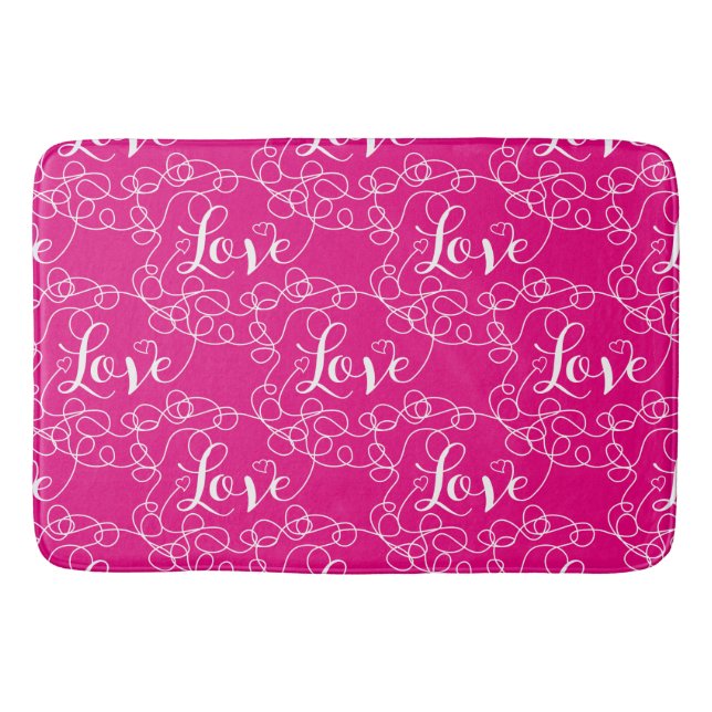 Tapis De Bain AMOUR motif transparent blanc avec LIGNES (Devant)