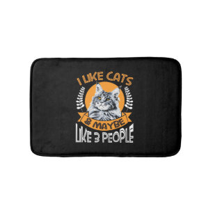Tapis De Bain Amoureux des chats J'Aime Les Chats Et 3 Personnes