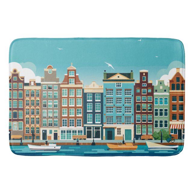 Tapis De Bain Amsterdam Hollande thème architecture hollandaise (Devant)