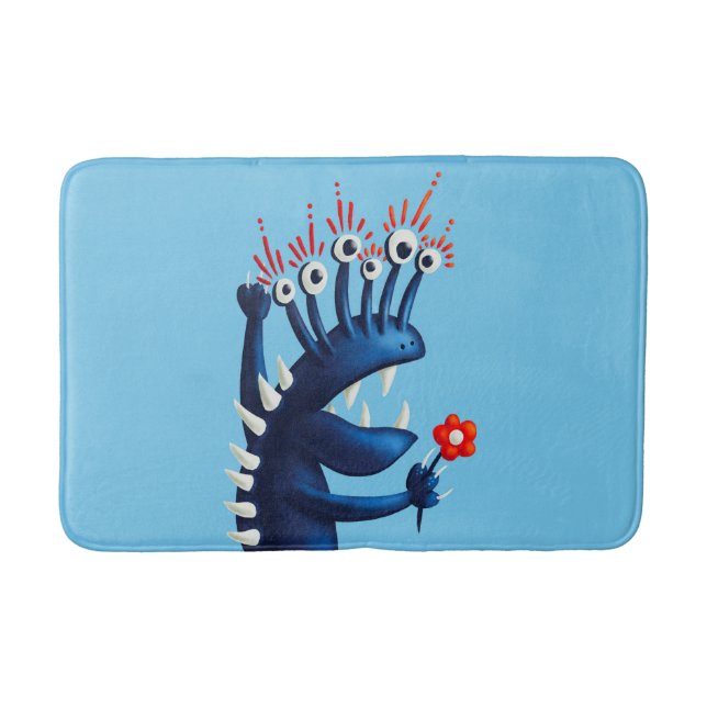 Tapis De Bain Amusant Monster Flower Blue (Devant)