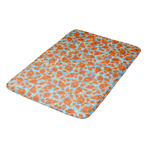 Tapis De Bain Amusant Orange Goldfish Watery Blue Arrière - plan