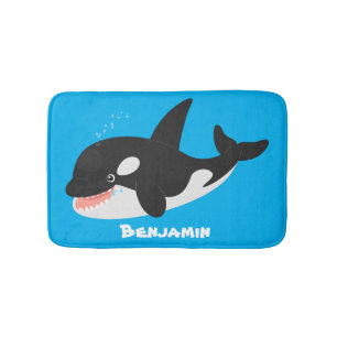 Tapis De Bain Amusante baleine orque mignonne dessin animé