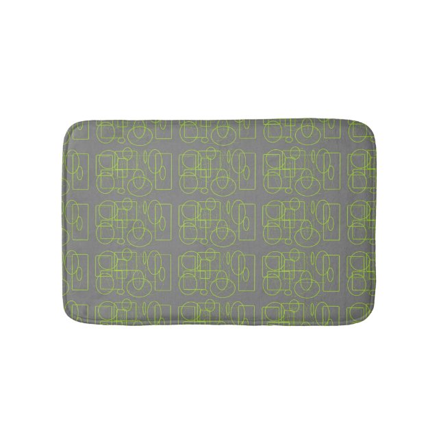 Tapis De Bain Amusants avec vert et gris (Devant)