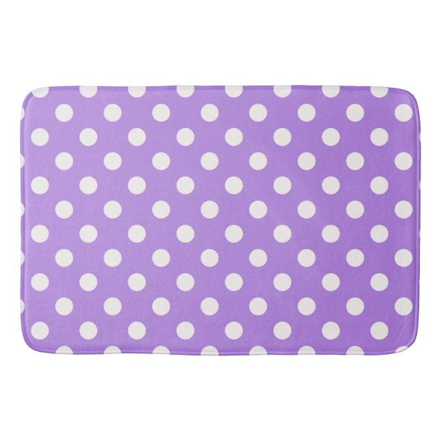 Tapis De Bain Amusement points violets et blancs pois (Devant)