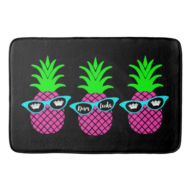 Tapis De Bain Ananas avec DIVAtude et Tiaras (Devant)
