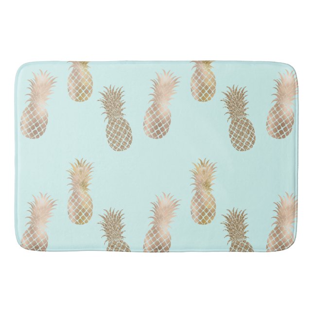 Tapis De Bain Ananas Chic Mint Gold Glam (Devant)