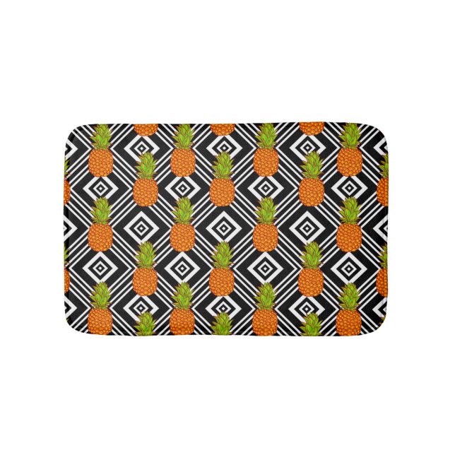 Tapis De Bain Ananas géométriques (Devant)
