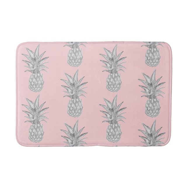 Tapis De Bain Ananas rose Tropical Motif de sol Mat (Devant)