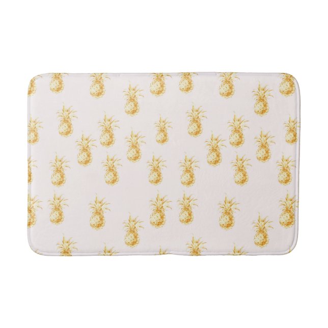 Tapis De Bain Ananas Tropical Blush Gold (Devant)