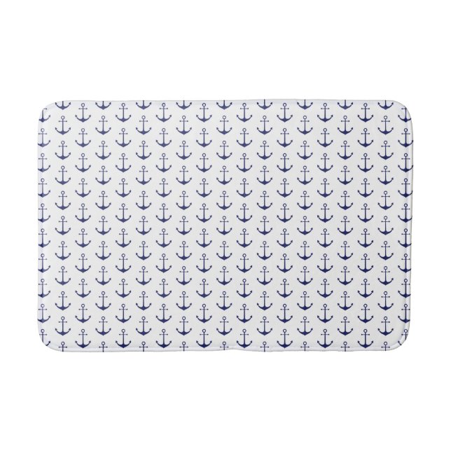 Tapis De Bain Ancrage bleu marine marine motif moderne (Devant)