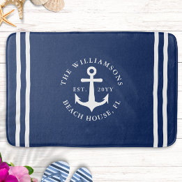 Tapis De Bain Ancre Bleu Bleu Bleu Nautique