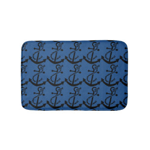 Tapis De Bain Ancre de navire noir Conception marine