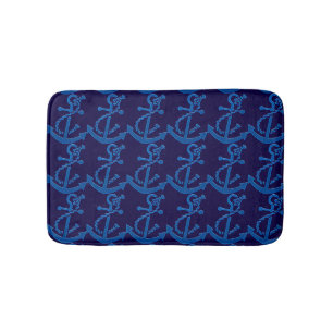 Tapis De Bain Ancre du navire bleu Conception marine