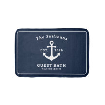 Ancre Monogramme Bleu Marine Coutume Maritime