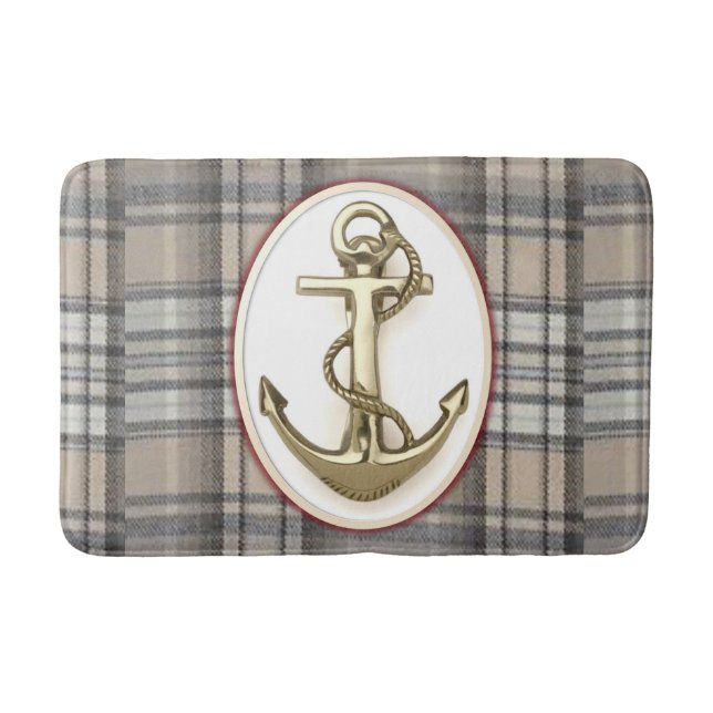 Tapis De Bain Ancre Plaid Beach House Salle de bain Mat (Devant)