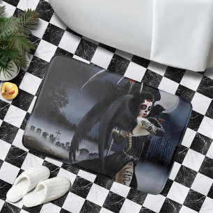 Tapis De Bain Ange gothique sombre Mort Crâne de sucre Fantastiq
