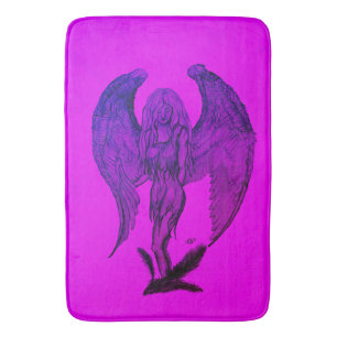Tapis De Bain Angel en style tatouage