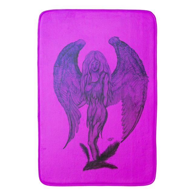 Tapis De Bain Angel en style tatouage (devant Vertical)