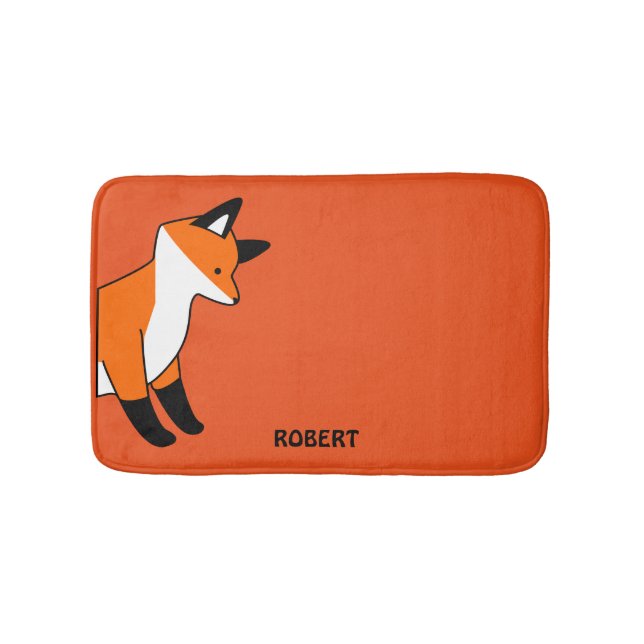 Tapis De Bain Animaux customisés personnalisés Fox Orange (Devant)
