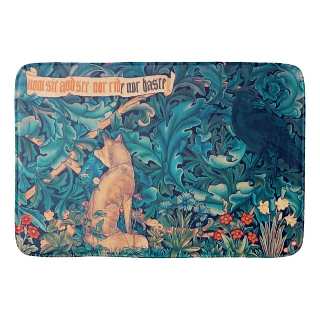 Tapis De Bain Animaux dans la forêt, William Morris Bath Mat (Devant)